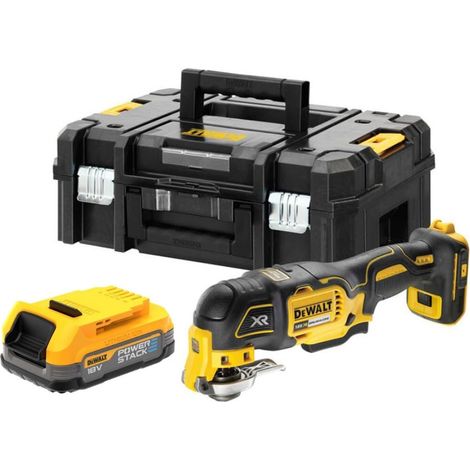 Dewalt – Outil multifonction 18V XR – Moteur sans balais – 1x1,7 Ah Batterie PowerStack – Changement rapide d’accessoires – Coffret T-STAK (1/3)