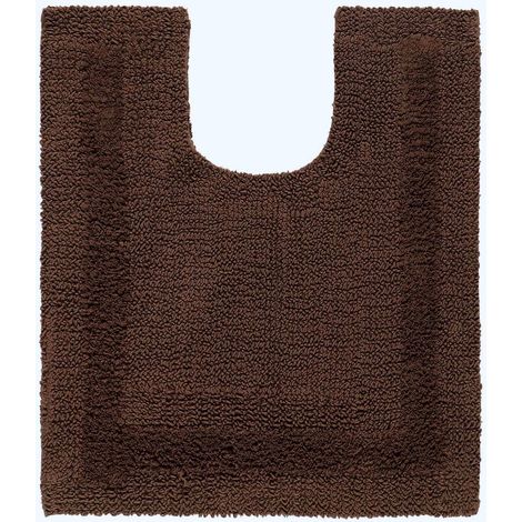 HOMESCAPES Luxury Reversible Cotton Pedestal Mat - Chocolate
