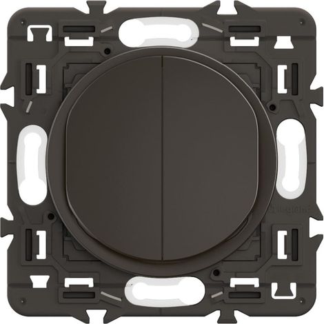 Interrupteur Double ou Va-et-vient 10A Commande d'Eclairage Complète A compléter avec une plaque Noir (1/2)