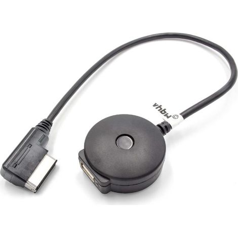 vhbw Adaptador cable radio coche AUX USB audio (30 cm) compatible con Audi A3, A4, A1, TT, Q5, Q7, A8, A5, A6 auto, radio auto - USB, bluetooth