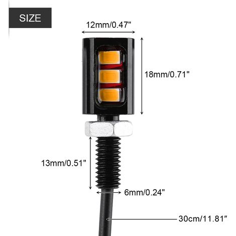 2x Ampoules LED jaunes 12V universelles pour vis de plaque d'immatriculation moto voiture (1/5)