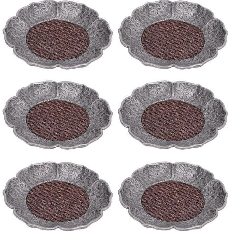 6-teiliges Set Getränkeuntersetzer aus Zinklegierung, Rattan, blumenförmig, wärmeisolierend, im chinesischen Stil (1/4)