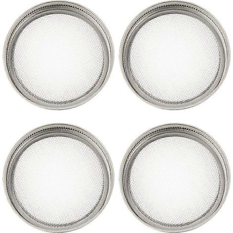 Lot de 4 couvercles de germoir en acier inoxydable, couleur argent, pour la cuisine (1/5)