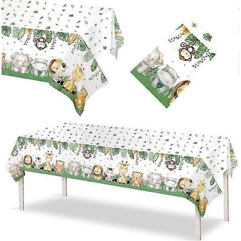 Nappe jungle, nappe safari, nappe animaux de la jungle, nappe safari, nappe rectangulaire jungle, nappe safari jungle (1/5)