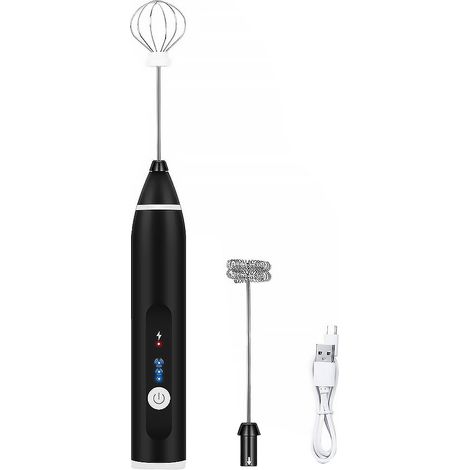 Fouet Électrique À Lait - 3 Vitesses Réglables - Tête En Acier Inoxydable Double Ressort - Rechargeable Par Câble USB - 1 Pièce (1/5)