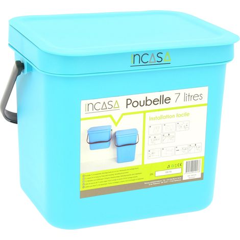 Poubelle à Suspendre 7 Litres Bleue - Incasa