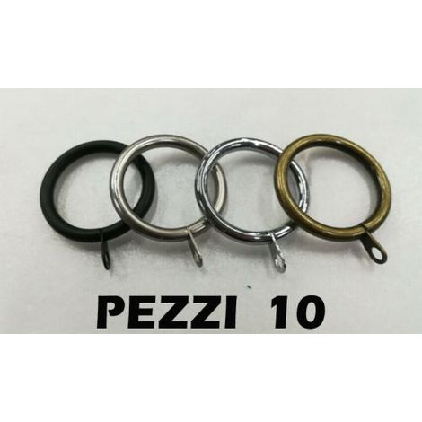 ANELLO TENDA ANELLI TENDE TONDO D 45 MM PER BASTONE TENDA 10 PZ (35117V) ACCIAIO (35117) (1/2)