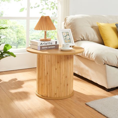 Beistelltisch Ledepid 45xØ60 cm Natur [en.casa]