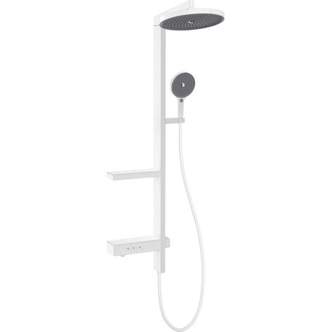 Ensemble de douche sur cloison Mexen Dizzy avec pomme haute et mitigeur, blanc - 78104-20 (1/2)