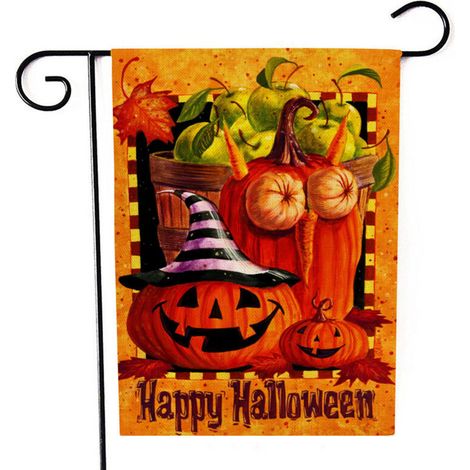 pieces of Halloween flags, Halloween flags, decorative pumpkin element flags with a Halloween horror theme, yard flags, garden flags (30 × 45 CM) (1/5)