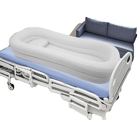 Bañera hinchable, material PVC, dimensiones 220x100x38 cm, capacidad de carga 60-80 kg, bolsa de agua de 10 L, bomba eléctrica de 130 W (1/5)