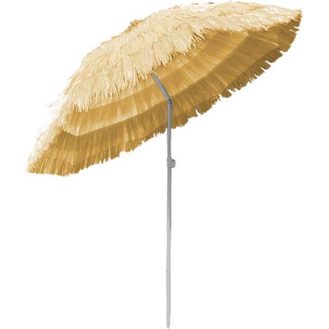 Outdoor Patio Hawaiian Parasol Beach Sun Shade Protection Umbrella Tilting Beige