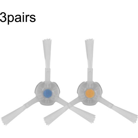 3 pares de cepillos laterales blancos para aspiradoras robot Cloud Whale J1 / J2 (1/4)