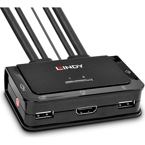 Lindy 42340 interruptor KVM Negro