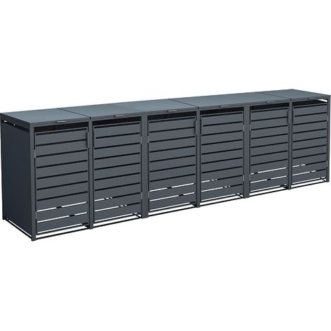 Westmann Metall Mülltonnenbox Kubus 6er  6x240 L  Anthrazit  396x80x116 cm