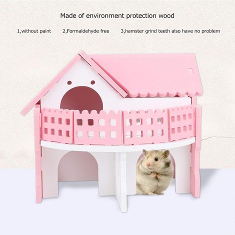 Luxury Pink Hamster House, Small Pet House Sleeping Nest with Double ...