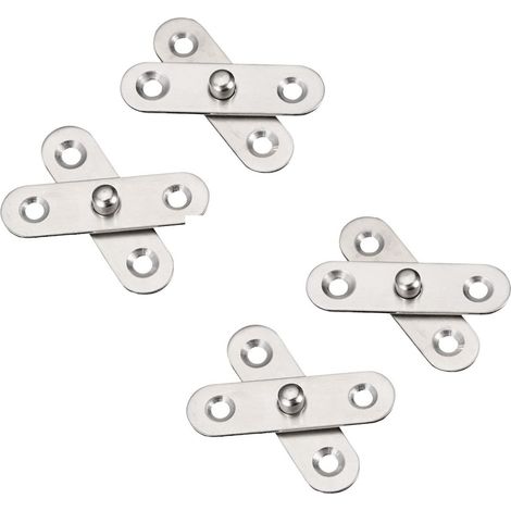 Juego de 8 bisagras giratorias de 360° para puertas, de acero inoxidable, 5,7 x 1,6 x 0,2 cm, color plata. (1/4)