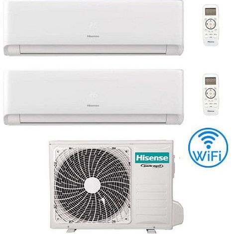 Climatizzatore Condizionatore Inverter Hisense Energy Ultra Ecosense Wifi R32 Dual Split 7000 + 7000 BTU con U.E. 2AMW42U4RGC Classe A++/A+ (1/2)