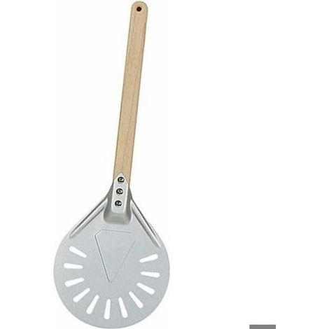– Pelle à pizza professionnelle 8 pouces – Aluminium et bois – Perforée manipulation aisée – Design ergonomique transfert facile (1/5)