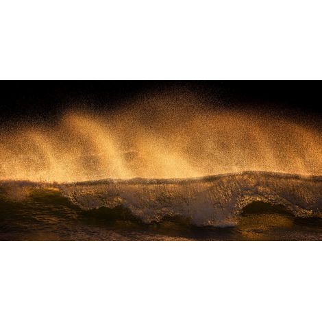 Papier peint panoramique maritim,naturel Vague Dorée (1/4)