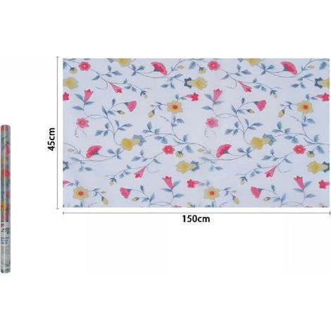 TrAdE Shop Traesio - Rotolo Pellicola Adesiva Per Parete Effetto Floreale 45x150 Cm Parati Casa 71293 -