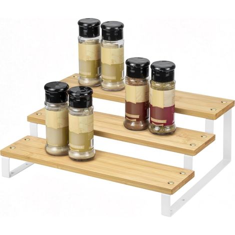 Spice Rack 3 Tier Spice Rack Countertop Shelf for Kitchen Cabinet Cupboard Pantry Metal Black (1/5)