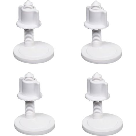 2 paires de vis pour abattant de toilette, charnière en plastique blanc, kit de réparation pour abattant de toilette. (1/5)