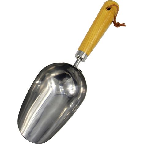 Shovel - Stainless Steel Blade - Wooden Handle - For Gardening Transplanting Digging Soil - 30 x 9.5 x 3 cm - 1 Piece (1/4)