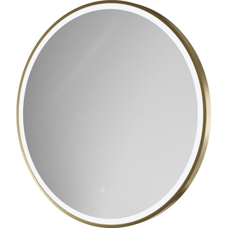 Colore Ozark Brushed Brass 800mm Round Illuminated Dimmable LED Mirror with Demister and Touch Sensor (1/5)