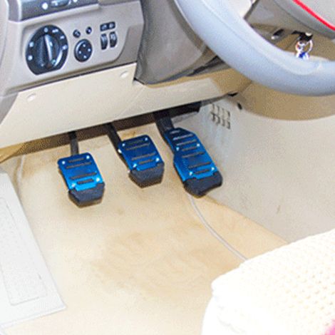 Lot de 3 protections de pédales de frein antidérapantes et résistantes à l'usure, pour pédale d'accélérateur manuelle de voiture (bleu). (1/4)