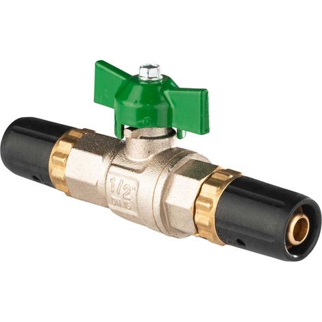 Selfio-Steck Aluverbund Steckfitting Kugelhahn für Trinkwasser 20 x 2 mm grün, Sanitär DVGW