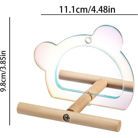 Miroir Perruche - Perche avec Miroir calopsitte pour Jouets d'oiseaux en Cage Jouets de Cage à Oiseaux faciles à Installer pour perruches, cacatoès, Conure, éclectus Gris d'Afrique (1/4)
