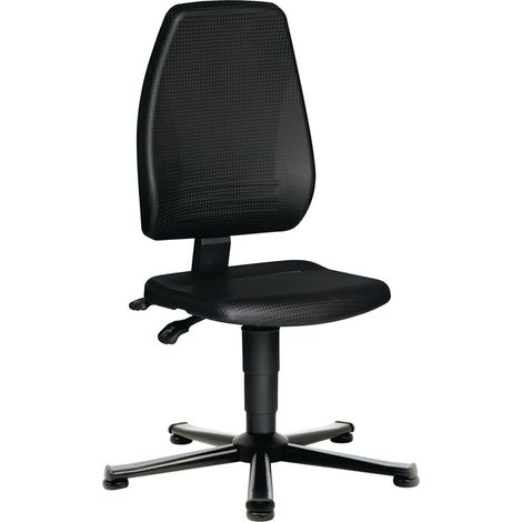 TECWERK Arbeitsdrehstuhl Bodengleiter Integralschaum schwarz 440-620mm TECWERK