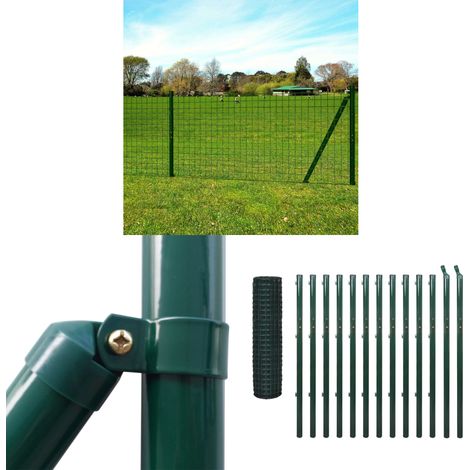 Eurozaun Stahl 25 x 1,7 m Grün - Stabiler Zaun - Gartenzaun - Sicherheitszaun - Metallzaun - Kunststoffzaun - Home & Living (1/3)
