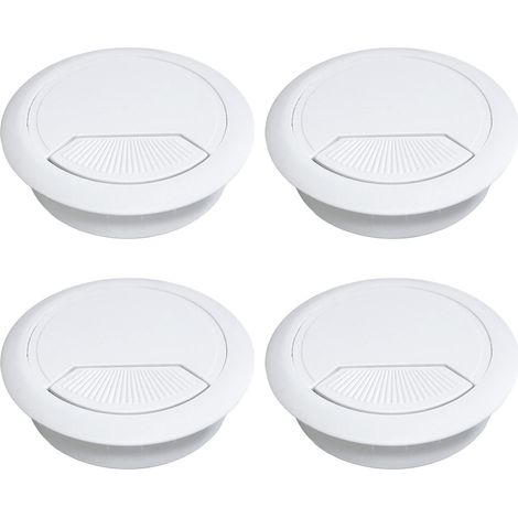 Lot de 4 Passe-Câbles de Bureau, Cache-Câble Bureau Diamètre de Perçage 60 mm, Passe-Câbles Rond pour Tables Maison Bureaux et Plans de Travail (1/5)
