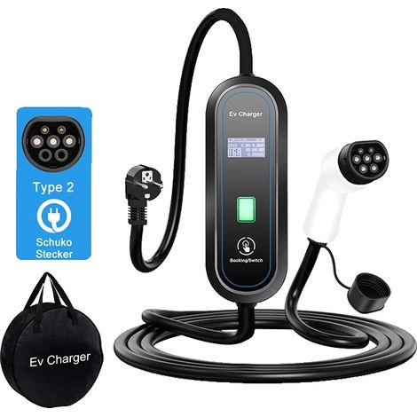 Chargeur EV Portable, Courant Ajustable, Design Résistant aux Intempéries, 3.5kW 16A Type 2 (1/2)