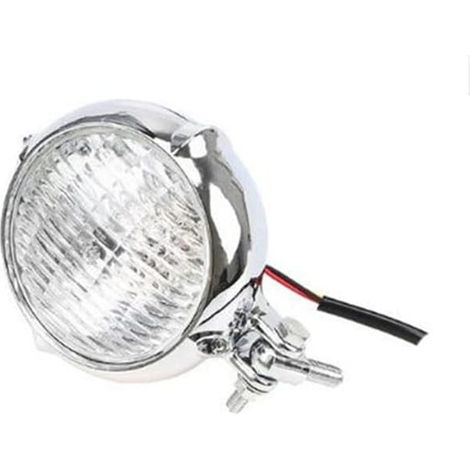 1PCS （Electroplated White Glass）Electric Retro Motorcycle Headlight, 3.5" Motorcycle Headlight, Vintage Headlight, (1/5)