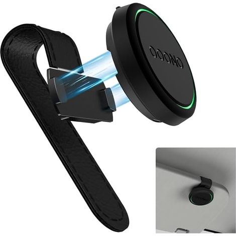 Support GPS Voiture,Support Télépeage Et Support De Voiture en Cuir,Support Magnétique De Pare-Soleil en Cuir pour Détecteur De Radar,Compatible avec Ooono, Anti-Choc pour Accessoires Auto (1/2)