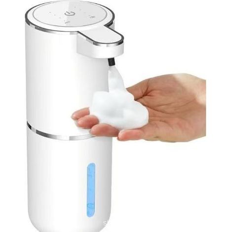 Distributeur de Savon Automatique, 380ml Distributeur de Savon avec Capteur de Mouvement Infrarouge, Mural, Rechargeable par USB, Étanche (1/5)