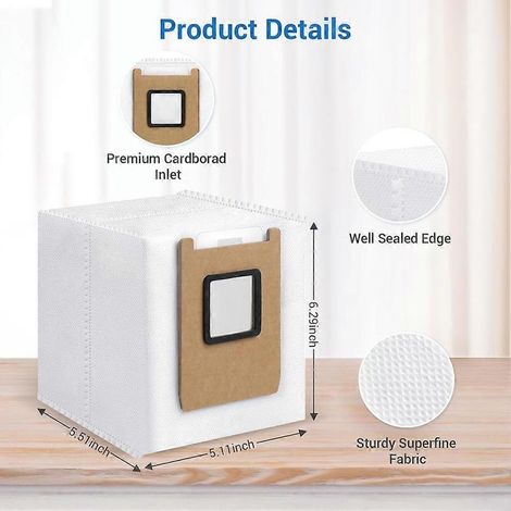 Packung mit 14 Staubbeuteln für den Eufy E28 Omni/E25 Omni Saugroboter, großes Fassungsvermögen 3 l, strapazierfähige, reißfeste 4-lagige Beutel. (1/5)