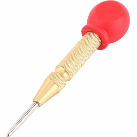 Outil de Pointeau Automatique Center Punch Automatique, 5 Pouces Pointeau Automatique Force Règlable Mèche avec Capuchon de Coussin(Doré) (1/5)