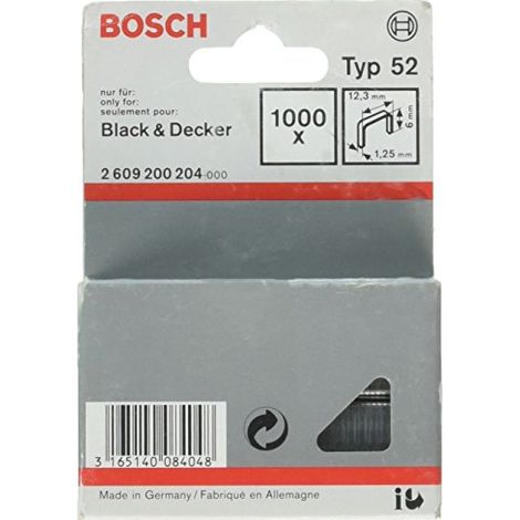 BOSCH 2609200204 - Grapa tipo 52: 12,3x 1,25x6mm: 1.000 uds