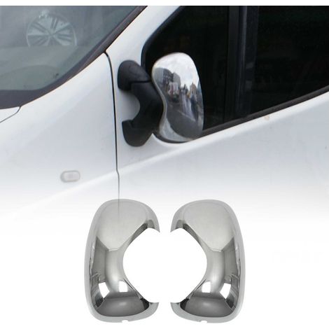 Coques de Rétroviseurs pour Renault Trafic II 2000-2014 en Acier Chromé Argent (1/5)