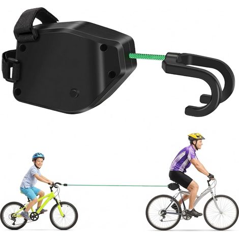 Laisse de vélo pour enfants – corde élastique adaptée aux VTT et aux vélos électriques – laisse parent-enfant absorbant les chocs avec mousqueton et sac de rangement. (1/5)