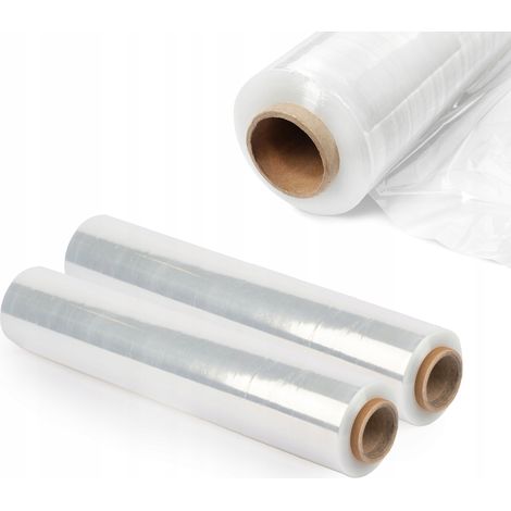 KADAX 2er-Set transparente Stretchfolie - 300 x 50 cm - 3 kg - Für Möbel, Lager, Transport, strapazi