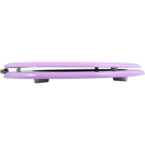 WC-Sitz – MDF – Edelstahlscharniere – Stabile und komfortable Befestigung – Für Badezimmer – Hellrosa – 37 x 45 cm (1/2)