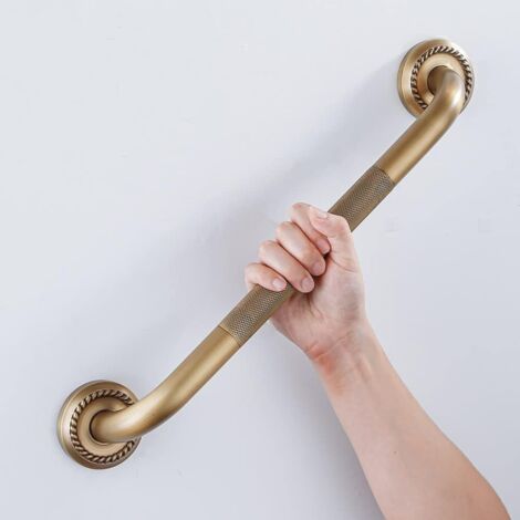Barre d'appui robuste, main courante solide de 49cm,accoudoir de salle de bain, finition laiton antique,idéale pour les seniors, et les personnes âgées (1/5)