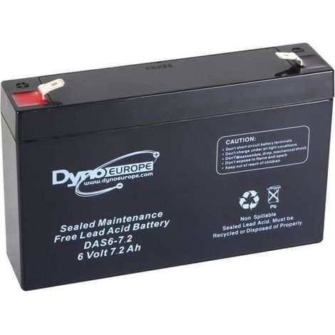 Dyno Europe Accu acide-plomb 6V-7.2Ah 150x34x100mm (DAS6-7.2)