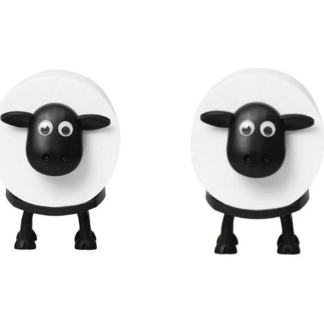 Porte-rouleau de papier toilette mouton – Noir – Autonome – Idée cadeau originale et amusante – Lot de 2 (1/5)