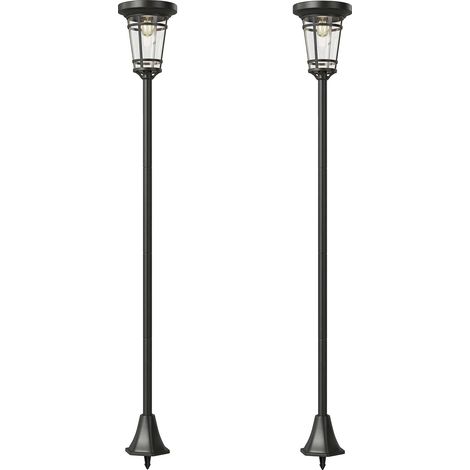 Verstellbares Solar-Gartenlaternen-Set, 2 Modi, IP44, 180 cm